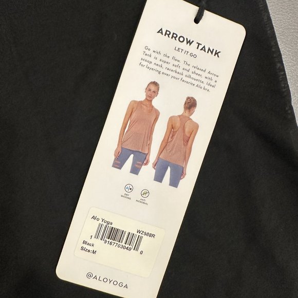NWT Alo Arrow Tank in Black size XS - Picture 6 of 6